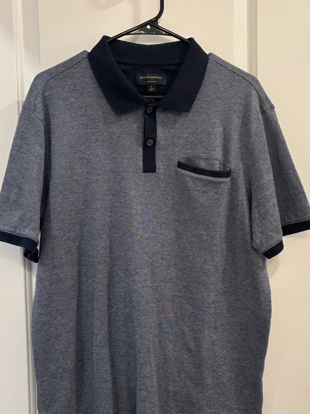 Banana Republic Men's Blue Polo Shirt with Contrast Trim